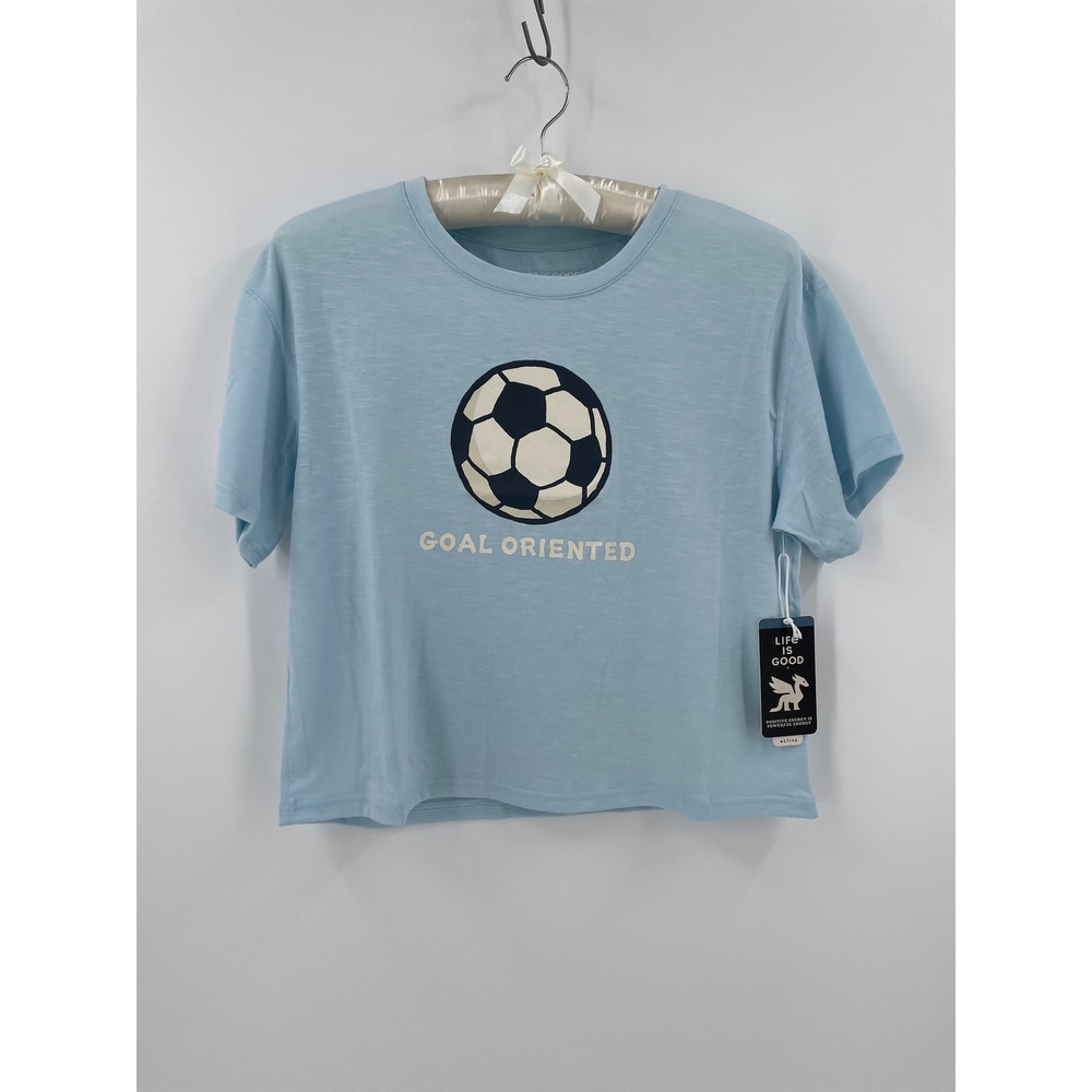 Life Is Good Active‎ Goal Oriented Soccer Graphic Performance Tee NWT Womens M